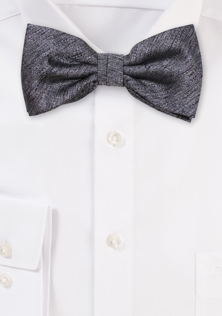 Linen Texture Bowtie in Graphite Gray