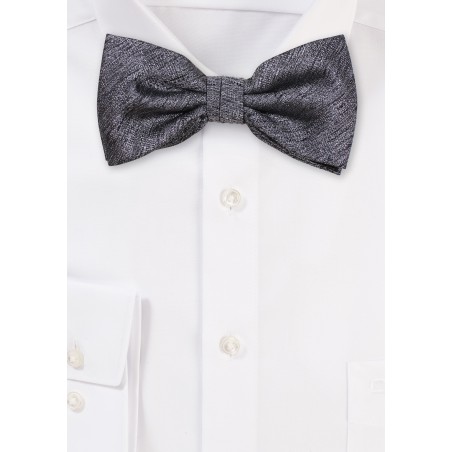 Linen Texture Bowtie in Graphite Gray