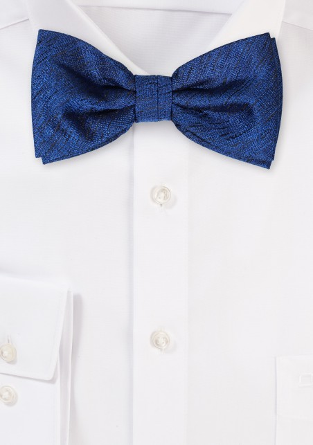 Royal Sapphire Linen Textured Bowtie