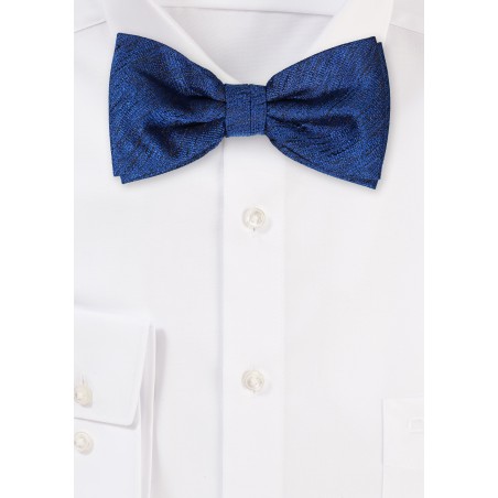 Royal Sapphire Linen Textured Bowtie
