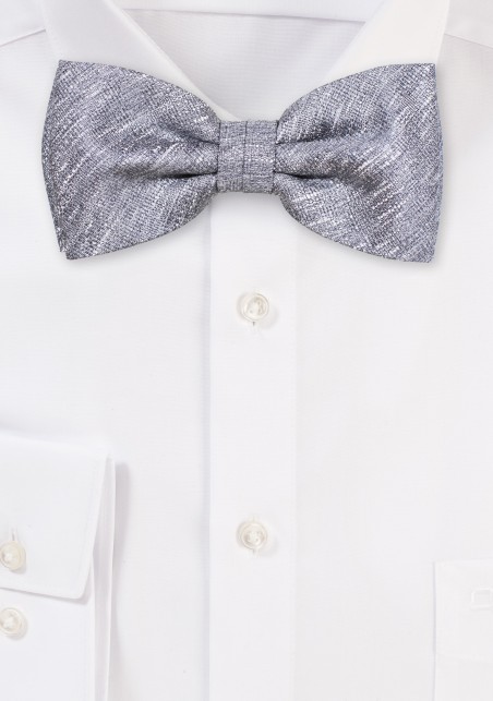 Linen Textured Bowtie in Gray