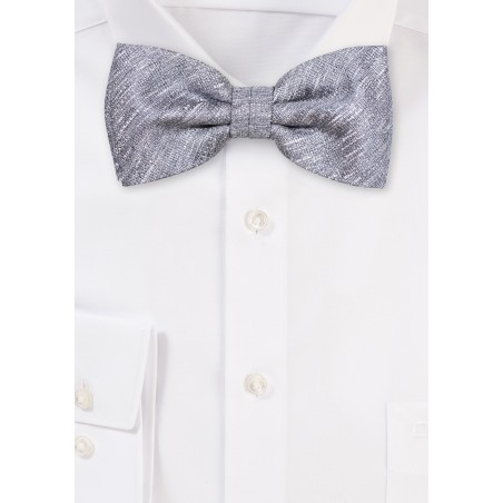 Linen Textured Bowtie in Gray
