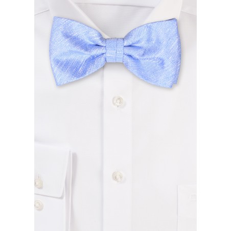 Linen Textured Bowtie in Capri Blue