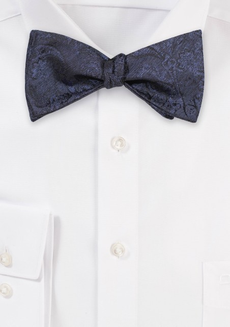 Matte Graphite Gray Floral Bowtie
