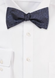 Matte Graphite Gray Floral Bowtie