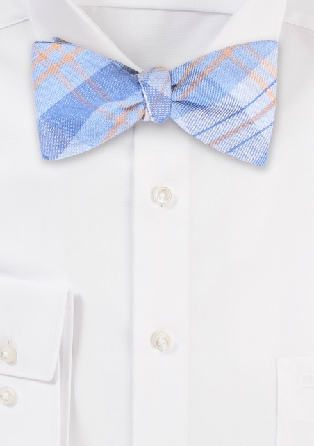 Madras Check Bowtie in Light Blues