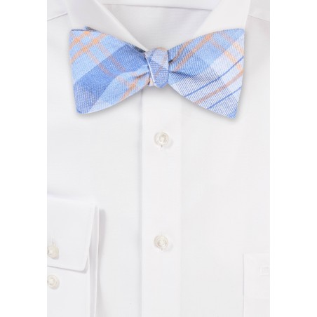 Madras Check Bowtie in Light Blues