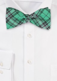 Green Bowtie with Scottish Tartan Check