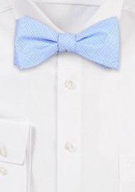 Light Blue Bow Tie with Prince of Wales Check