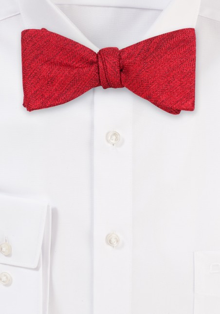 Cherry Red Herringbone Bowtie