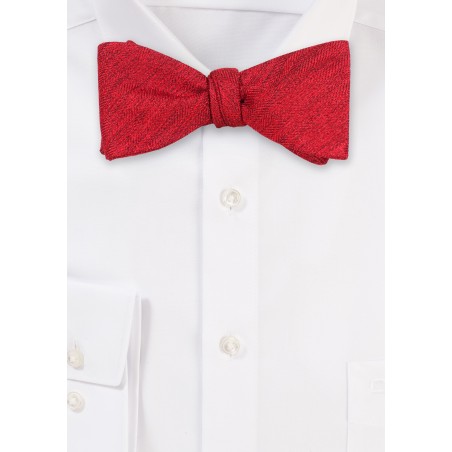 Cherry Red Herringbone Bowtie