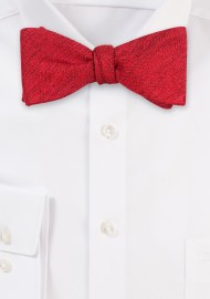 Cherry Red Herringbone Bowtie