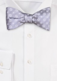 Silver Woven Designer Bow Tie