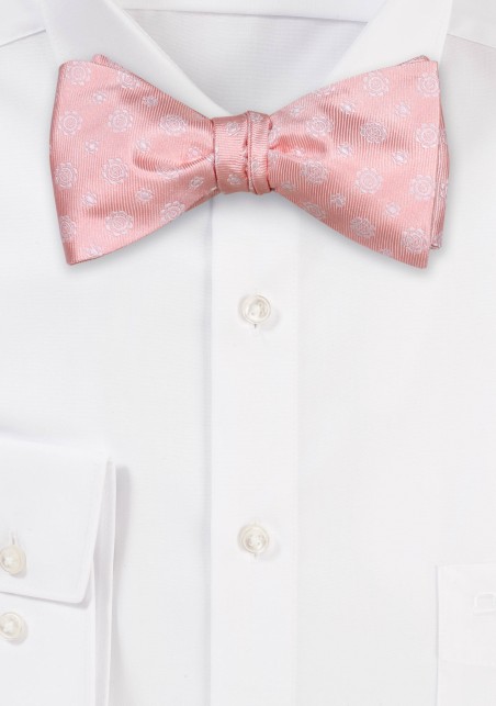 Peach Woven Medallion Bow Tie