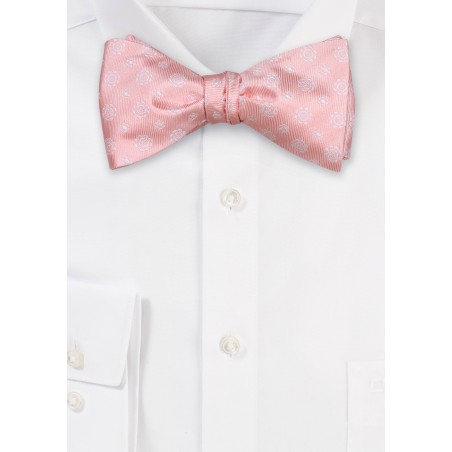 Peach Woven Medallion Bow Tie