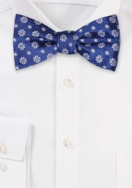Royal Blue Woven Medallion Bow Tie