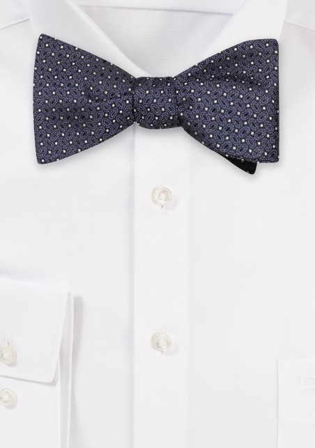 Self Tie Designer Bow Tie in Black and Silver