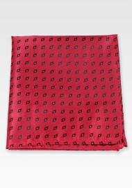 Diamond Check Pocket Square in Reds