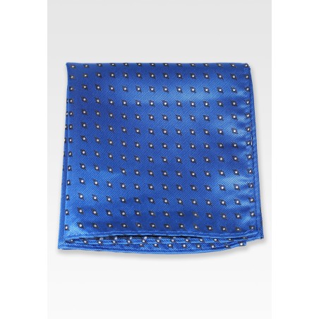 Diamond Check Pocket Square in Sapphire