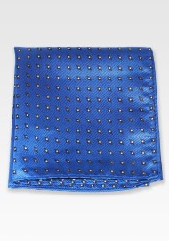 Diamond Check Pocket Square in Sapphire