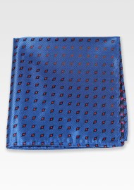 Diamond Check Pocket Square in Neptune