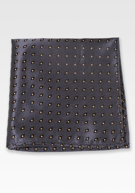 Diamond Check Pocket Square in Slate Gray