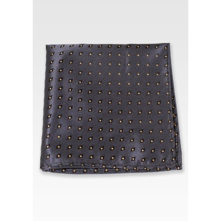 Diamond Check Pocket Square in Slate Gray