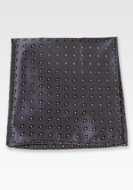 Diamond Check Pocket Square in Slate Gray