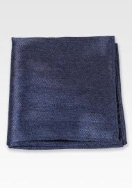Herringbone Pocket Square in Neptune Blue