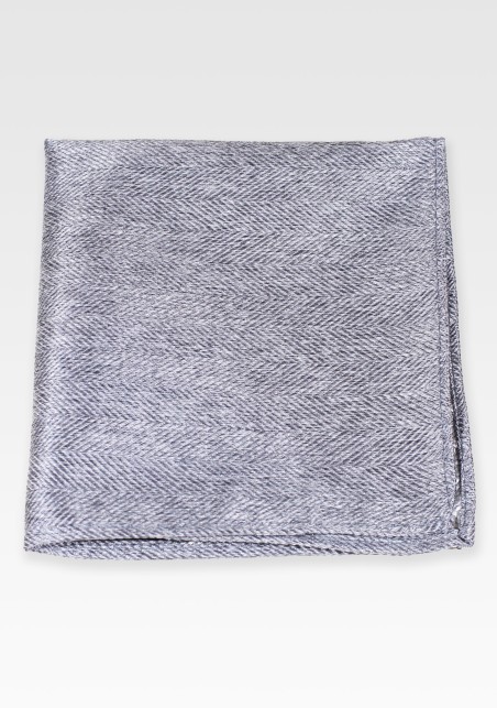 Herringbone Pocket Square in Dolphin Gray