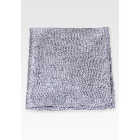 Herringbone Pocket Square in Dolphin Gray