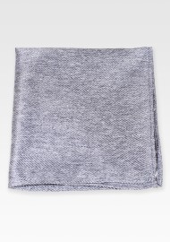Herringbone Pocket Square in Dolphin Gray