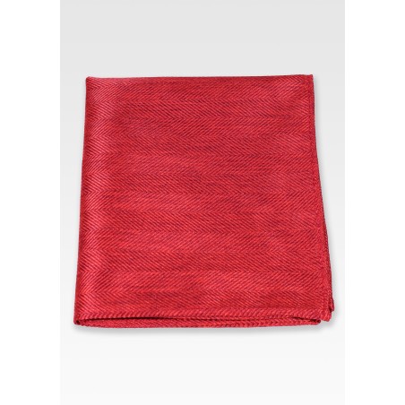 Herringbone Pocket Square in Red