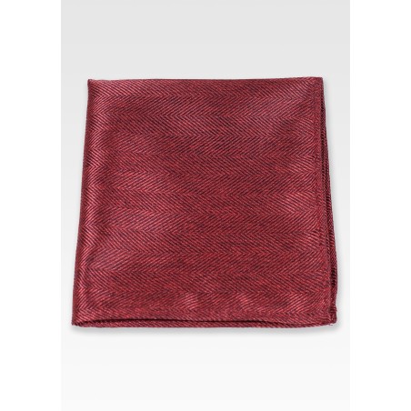 Herringbone Pocket Square in Rust