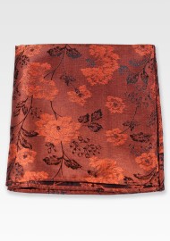 Retro Floral Pocket Square in Rust