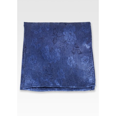 Retro Floral Pocket Square in Twilight Blue