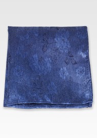 Retro Floral Pocket Square in Twilight Blue