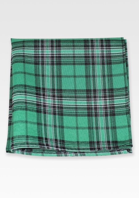 Scottish Tartan Hanky in Green