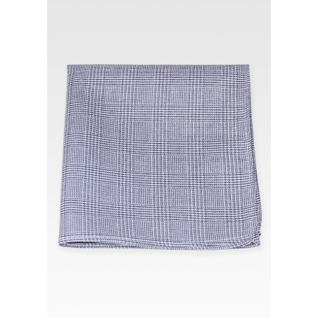 Prince of Wales Check Cotton Hanky in Navy