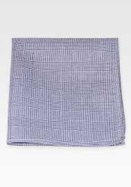Prince of Wales Check Cotton Hanky in Navy