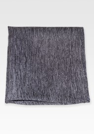 Herringbone Pocket Square in Silver Gray