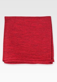 Cherry Red Pocket Square in Herringbone Design