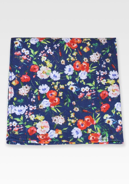 Colorful Floral Pocket Square