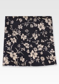 Floral Paisley Cotton Pocket Square in Blue