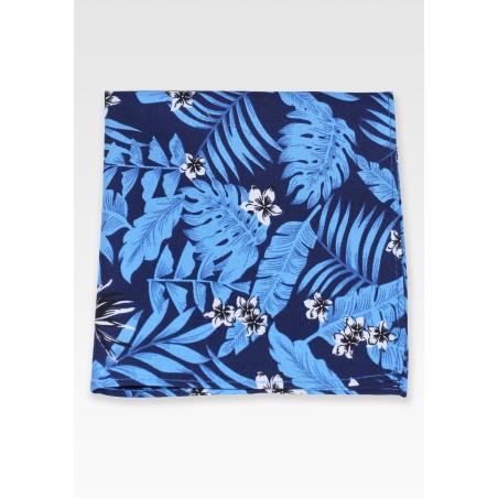 Tropical Floral Hanky in Blue