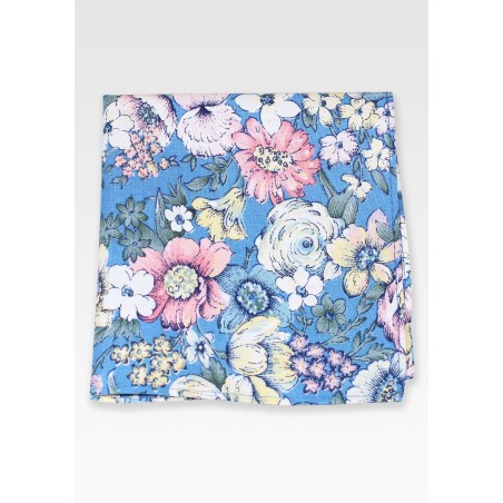 Vintage Floral Pocket Square in Cotton