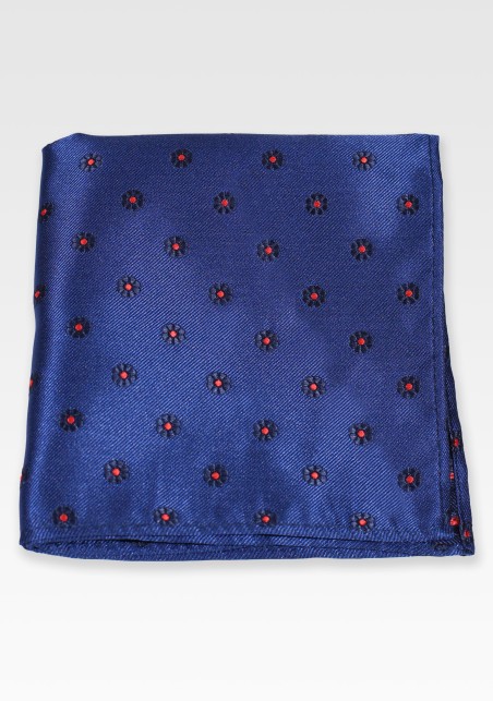 Dark Navy Floral Pocket Hanky