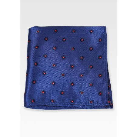 Dark Navy Floral Pocket Hanky