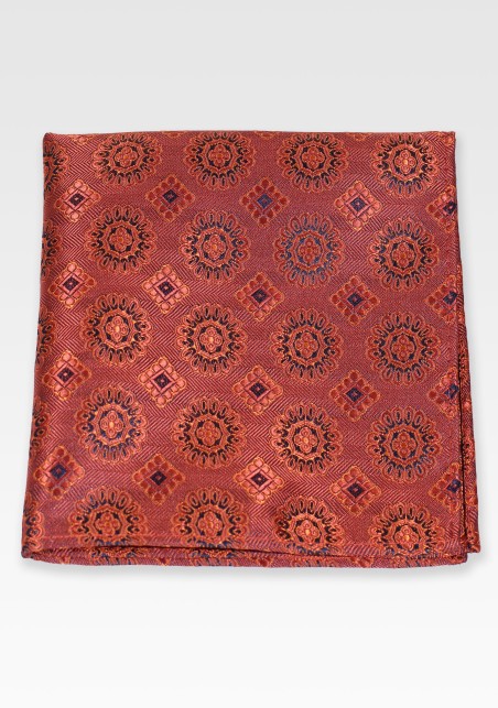 Medallion Designer Hanky in Cinnamon