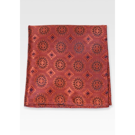 Medallion Designer Hanky in Cinnamon
